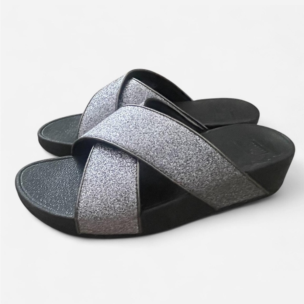 FitFlop Lulu Glitterdust Wedge Sandals in US 8